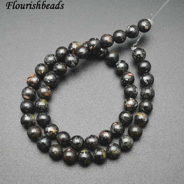6mm 8mm 10mm Green Spot Jasper Stone Round Loose Beads
