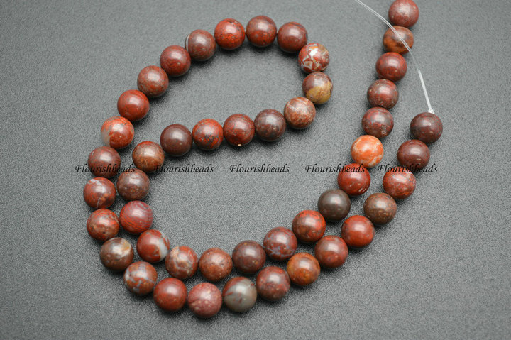 4mm~10mm Natural Poppy Jasper Stone Round Loose Beads