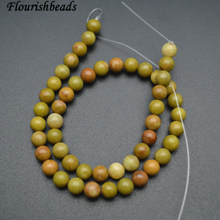 Natural Aust Olive Opal Stone Round Loose Beads