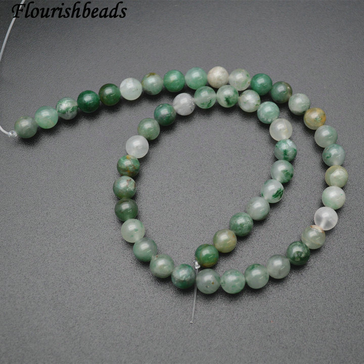 4mm~10mm Natural African Green Chalcedony Stone Round Loose Beads