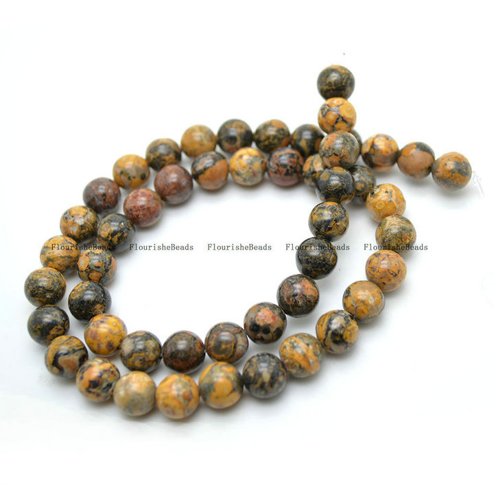 8mm Natural Leopard Skin StoneRound Loose Beads