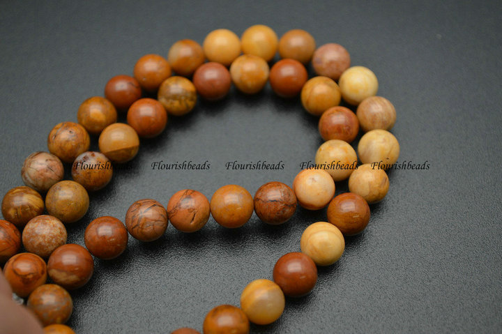 8mm Natural Yellow Jasper Stone Round Loose Beads