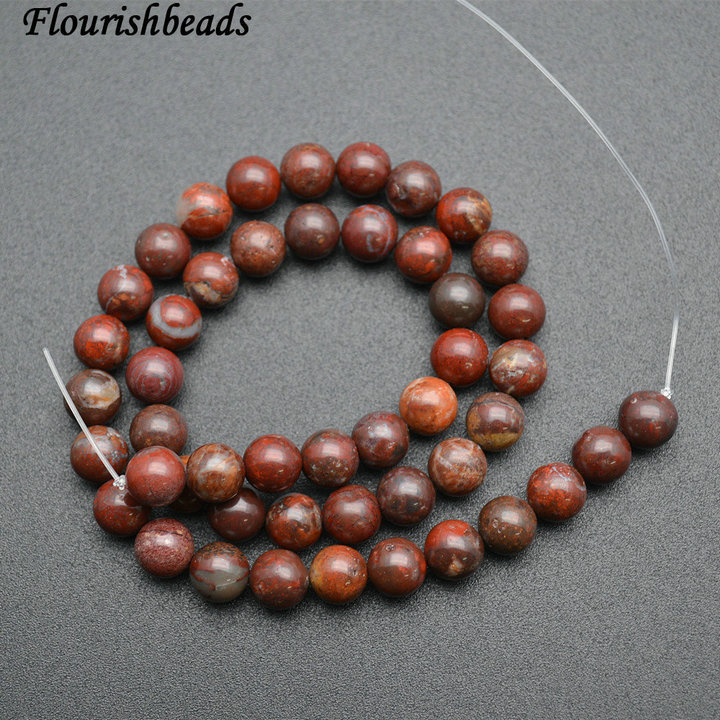 4mm~10mm Natural Poppy Jasper Stone Round Loose Beads