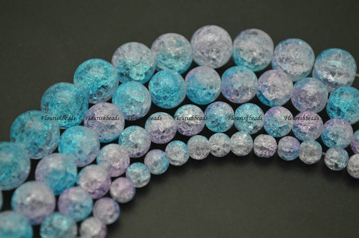 6mm~12mm Yellow Color Crack Crystal Round Loose Beads