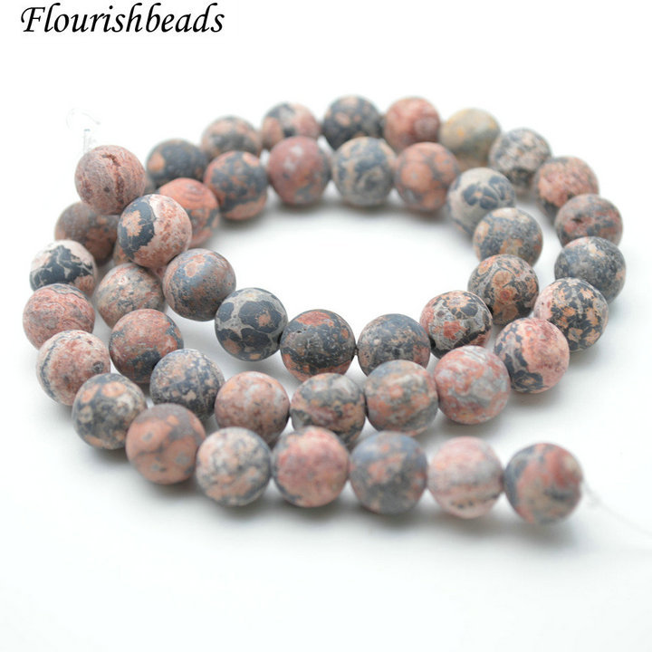 4mm~12mm Natural Red Leopard Skin Stone Stone Round Loose Beads