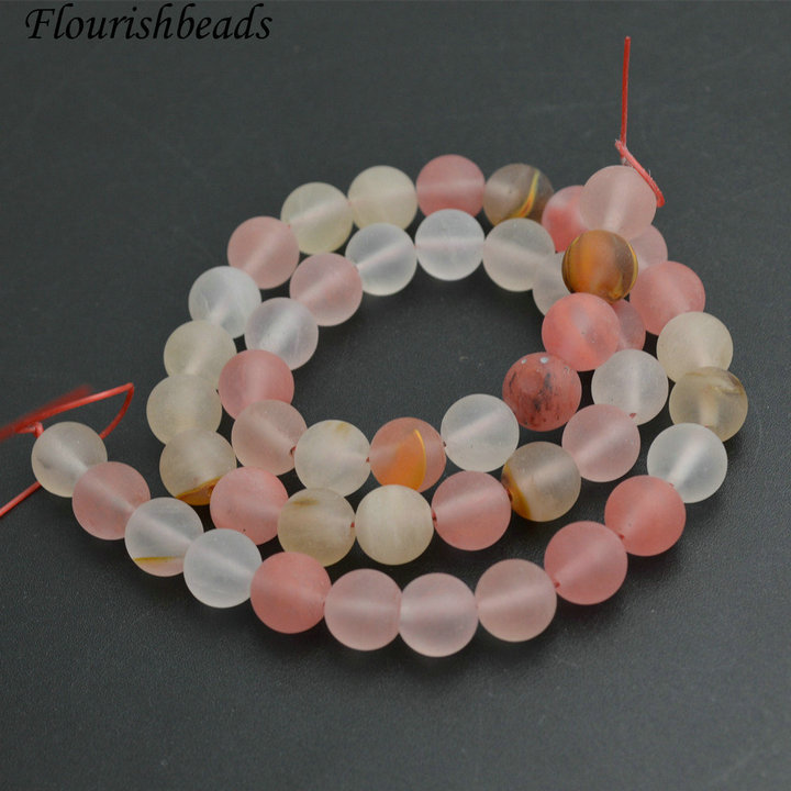 4mm~12mm Matte Watermelon Quartz Round Loose Beads