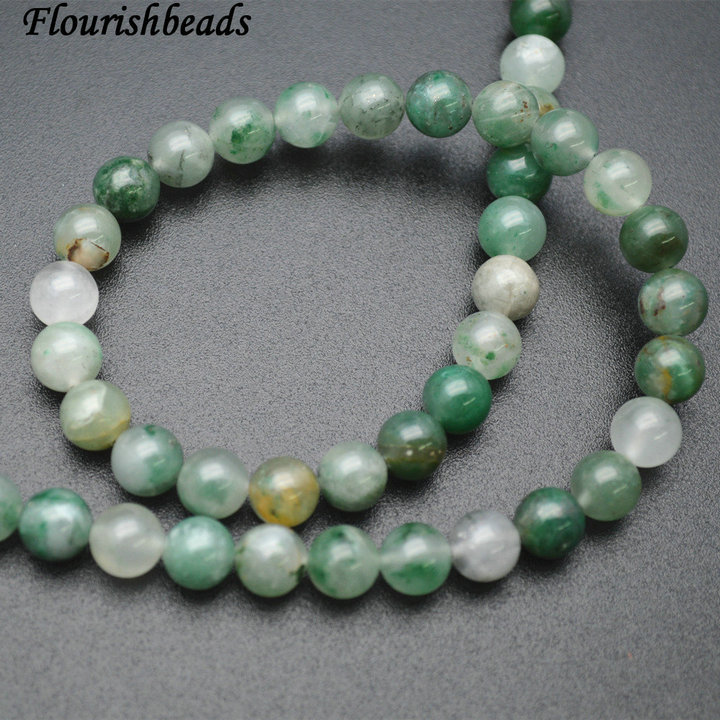 4mm~10mm Natural African Green Chalcedony Stone Round Loose Beads