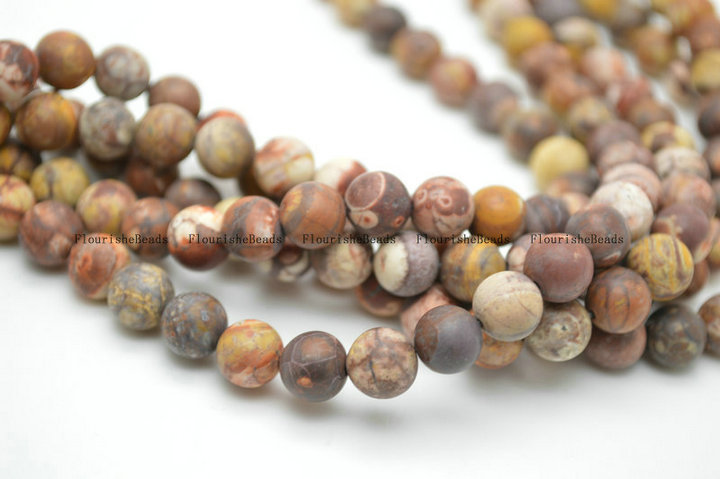 4mm~12mm Natural Birdeye Rhyolite Stone Round Loose Beads
