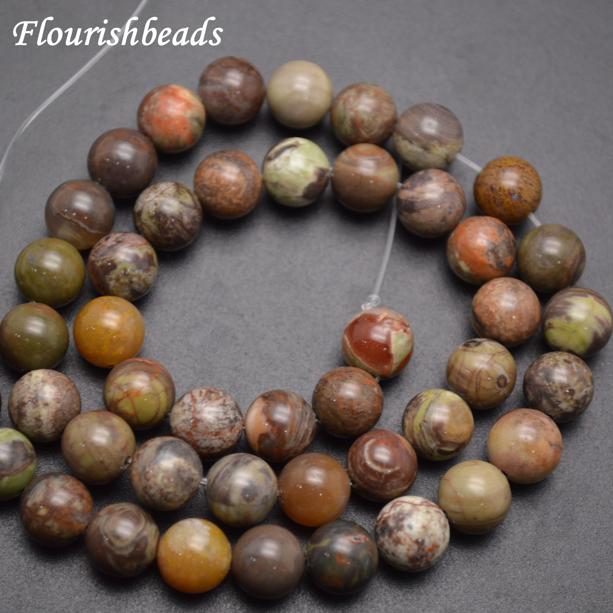 Natural Brown Jasper Stone Round Loose Beads