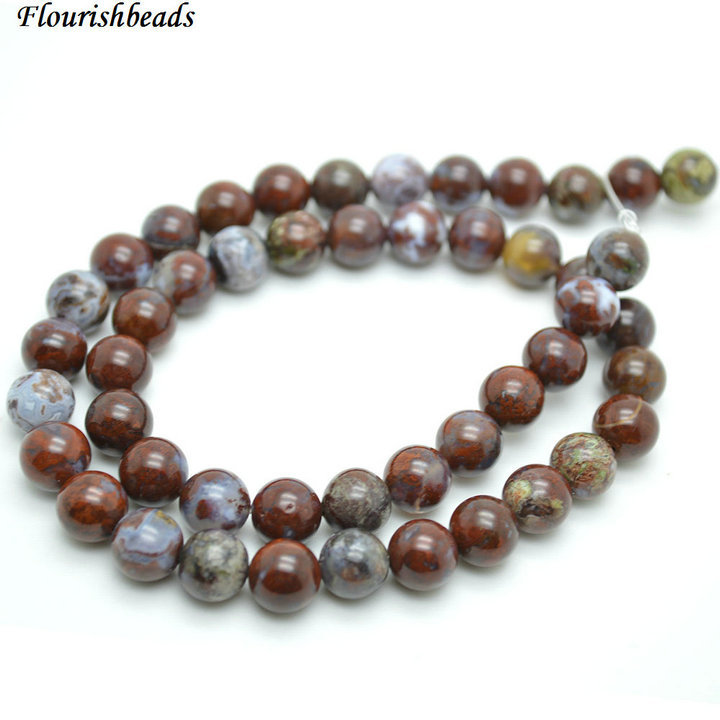 4mm~12mm Natural Red Lightning Agate Stone Round Loose Beads