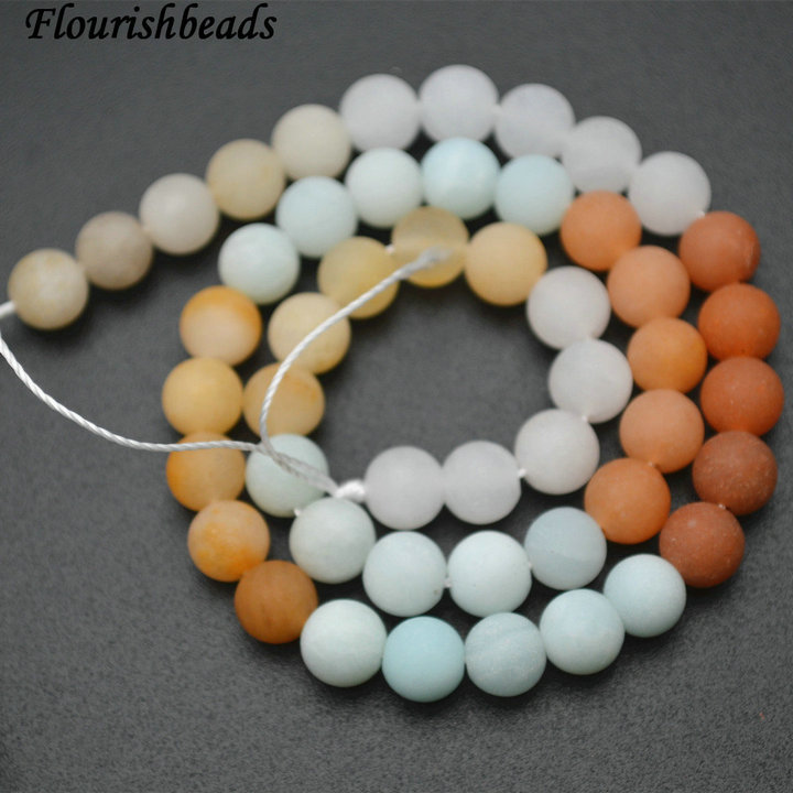 6mm 8mm 10mm Matte Mix color Jade Stone Round Loose Beads