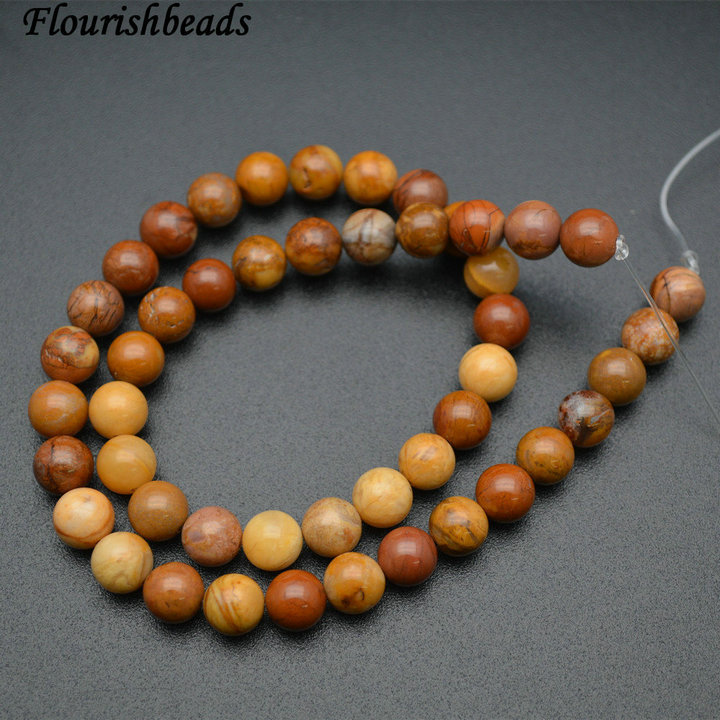 8mm Natural Yellow Jasper Stone Round Loose Beads