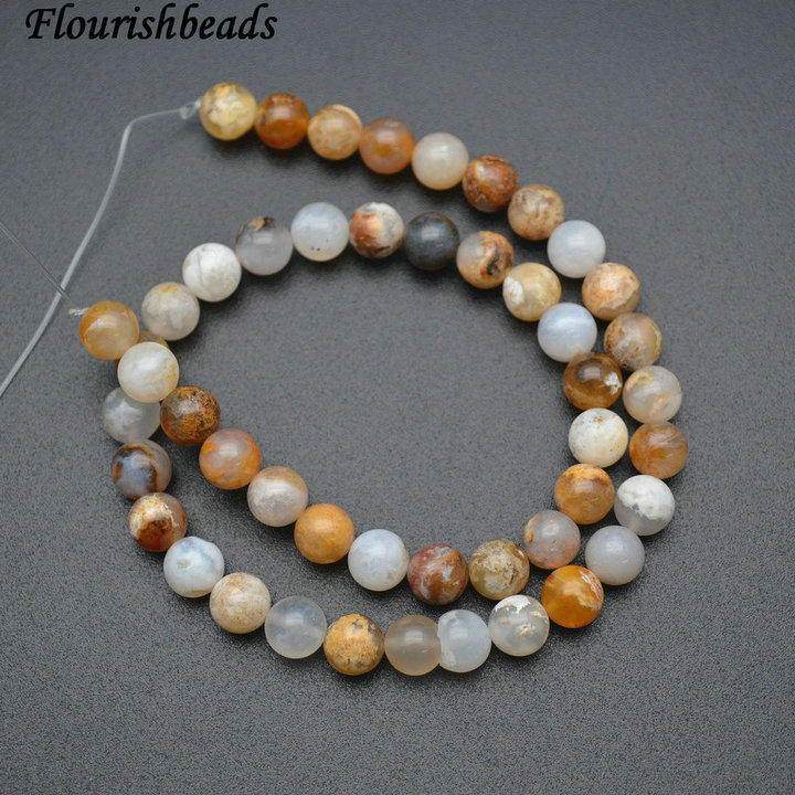 6mm 8mm Regency Rose Plume Agate Stone Round Loose Beads