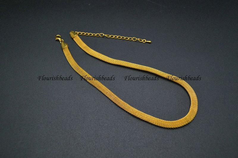 Gold Color Plating Remain Color Snake Chain Lobster Clap Necklace