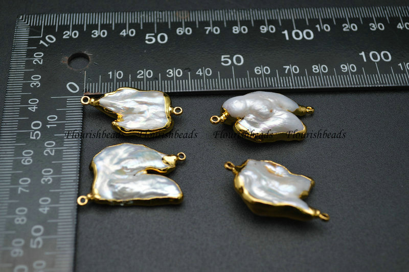 Fresh Water Pearl Irregular Shape Golden Plating Beads For Bracelet
