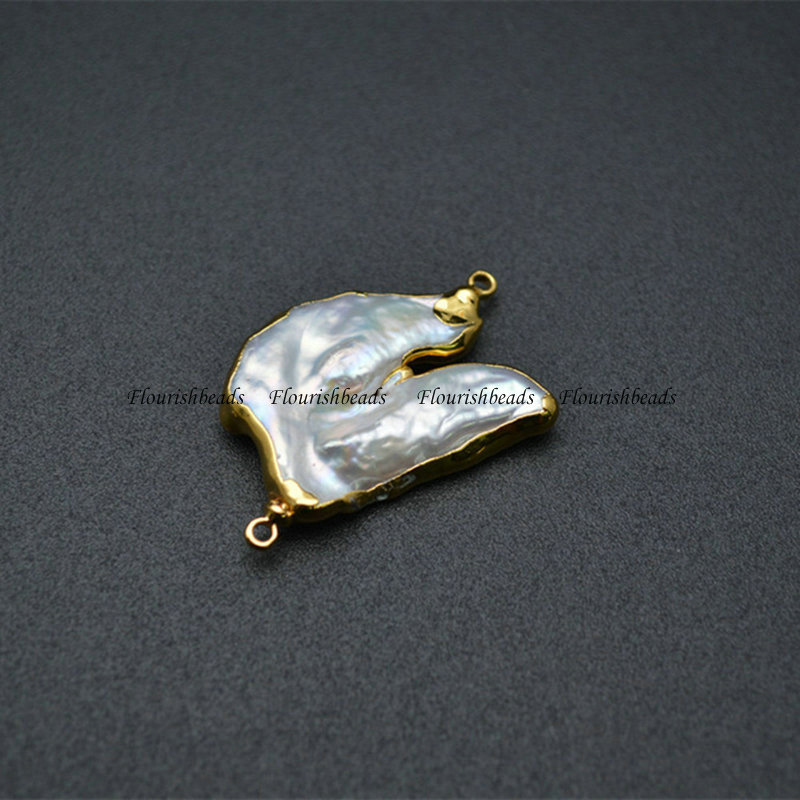 Fresh Water Pearl Irregular Shape Golden Plating Beads For Bracelet