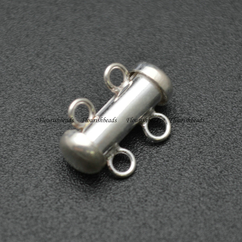 2-Sliders Cylinder 925 Sterling Silver For Jewelry Making Connectors