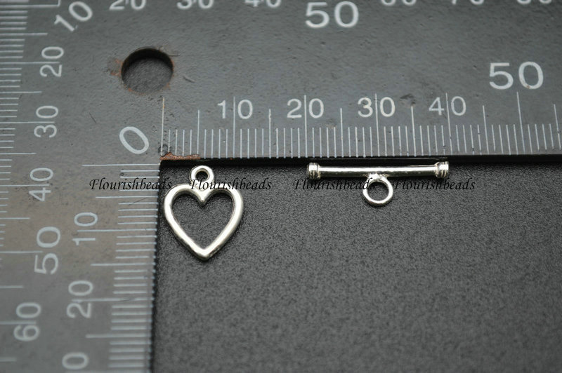 925 Stering Silver Toggle Heart Shape Clasp For Jewelry Making