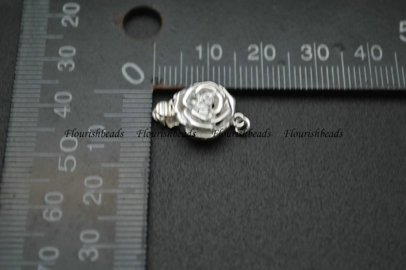 925 Stering Silver Flower Clip Connector Clasp For Jewelry Making