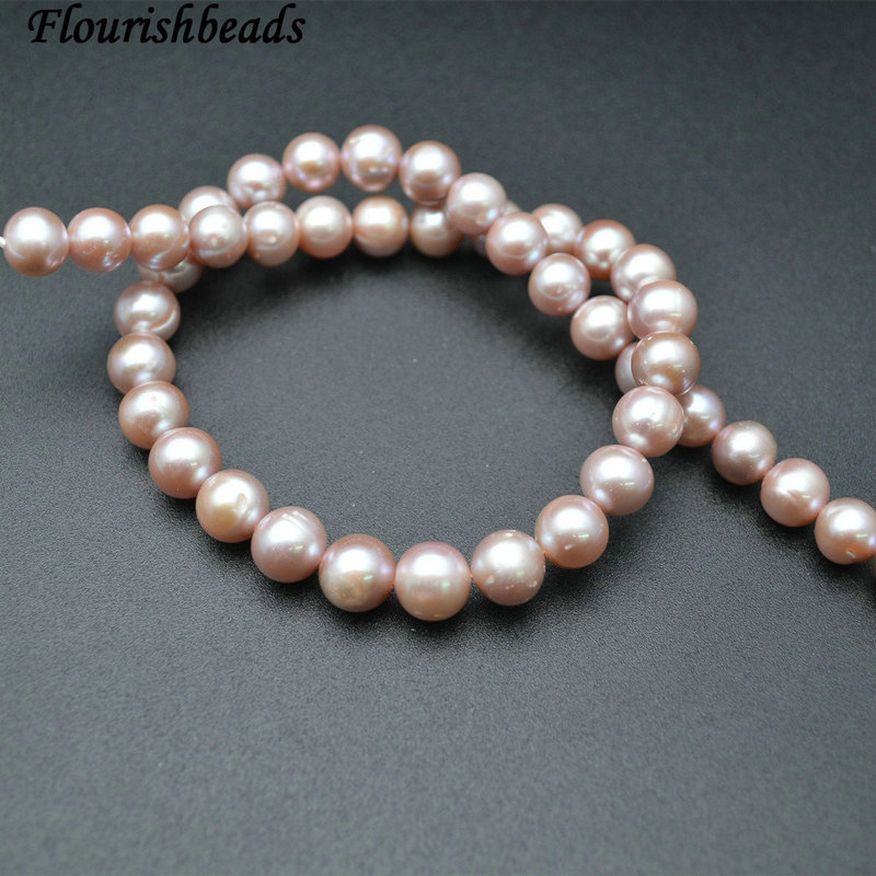 9mm 10mm Natural Nucleated Fresh Water Pearl Round Loose Beads