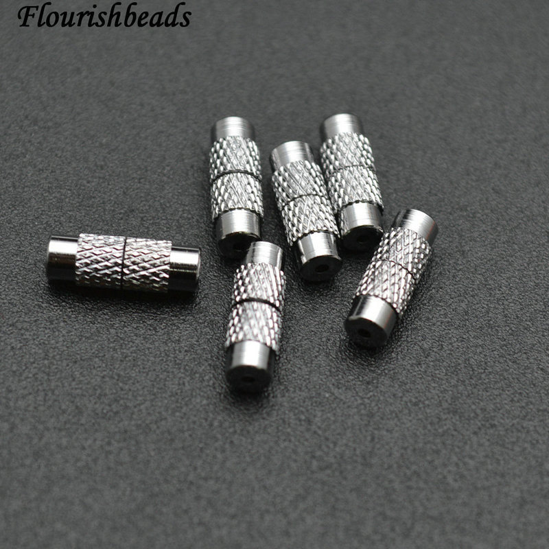 Two Parts Screw Connecter Snake Skin Silver Plating Copper Clasp