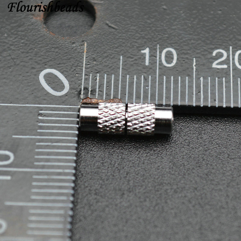 Two Parts Screw Connecter Snake Skin Silver Plating Copper Clasp