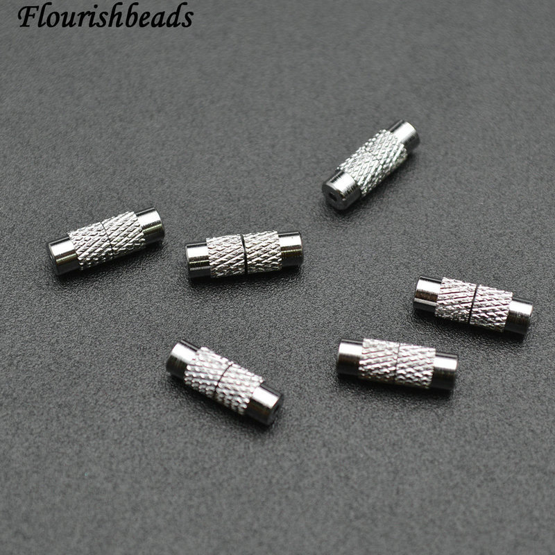 Two Parts Screw Connecter Snake Skin Silver Plating Copper Clasp