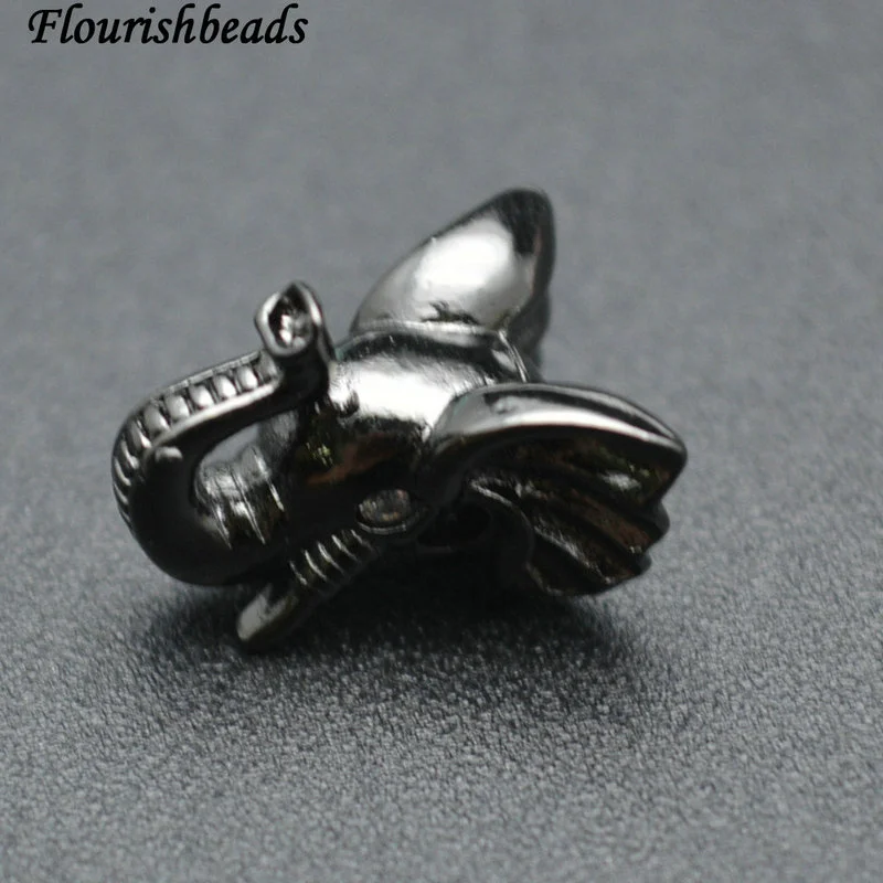 Anti-fade Plating Copper Elephant Head Eye Paved CZ Connecter Charms