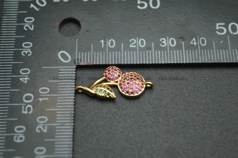 Zircon CZ Paved Gold Gun Metal Rhodium Plating Copper Circle Flower Charms