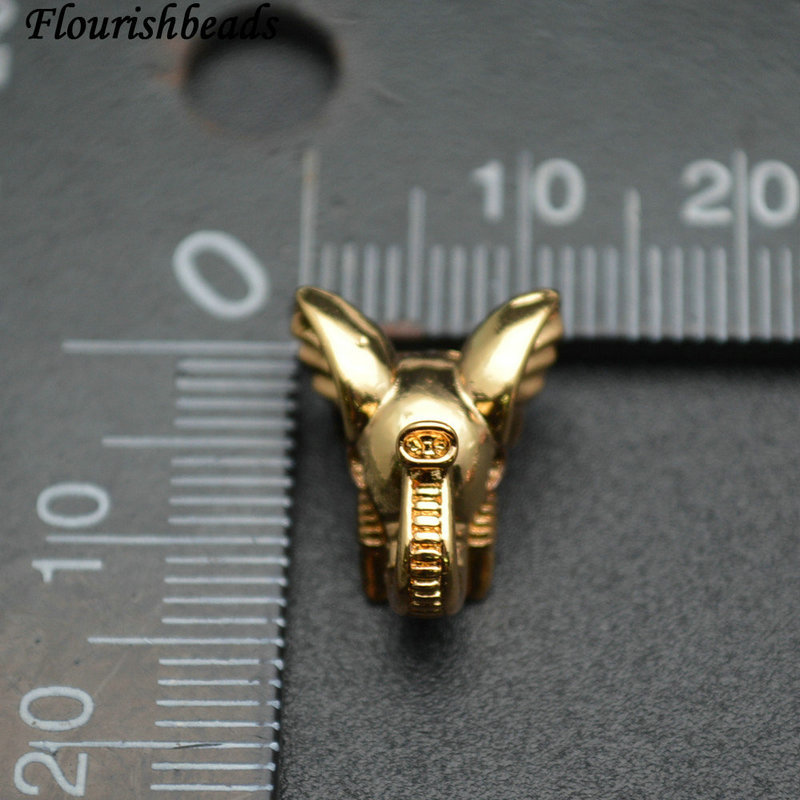 Anti-fade Plating Copper Elephant Head Eye Paved CZ Connecter Charms
