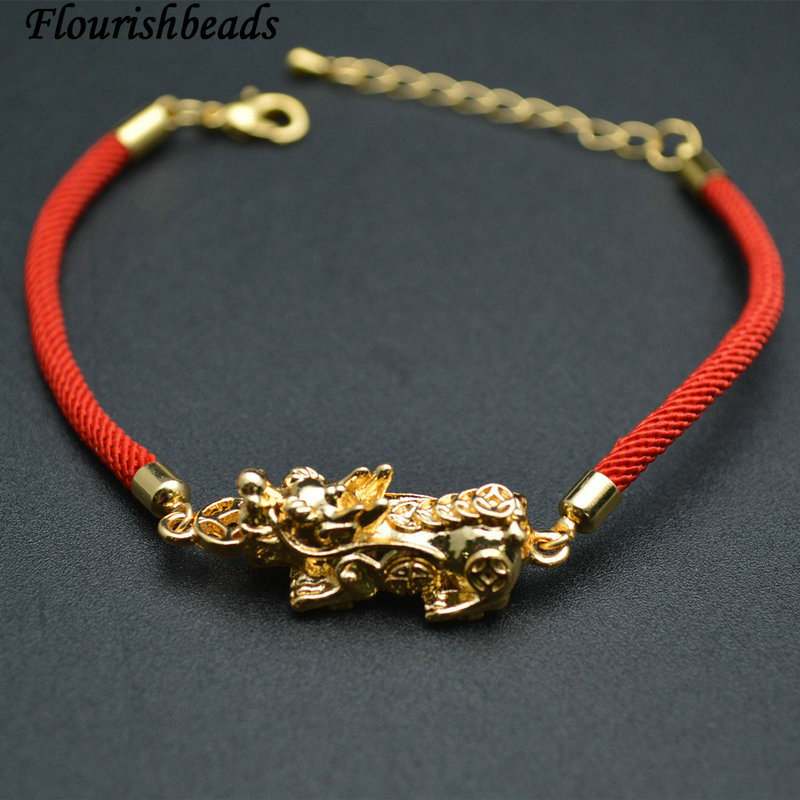 Chinese Dragon Anti-fade Gold Electroplating Copper lobster Hook Chinese Knot Bracelet
