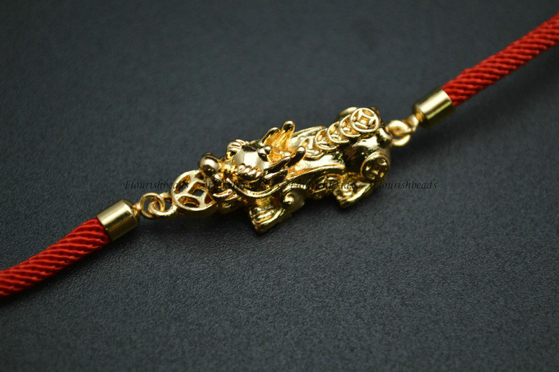 Chinese Dragon Anti-fade Gold Electroplating Copper lobster Hook Chinese Knot Bracelet