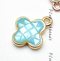 One Loop Natural Abalone Shell Clover Bracelets Charms