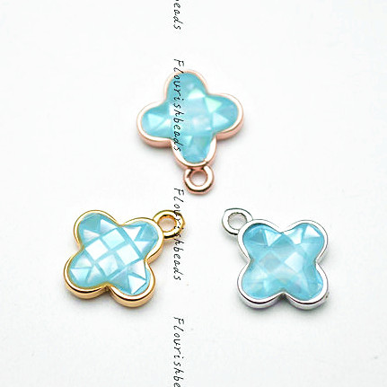 One Loop Natural Abalone Shell Clover Bracelets Charms