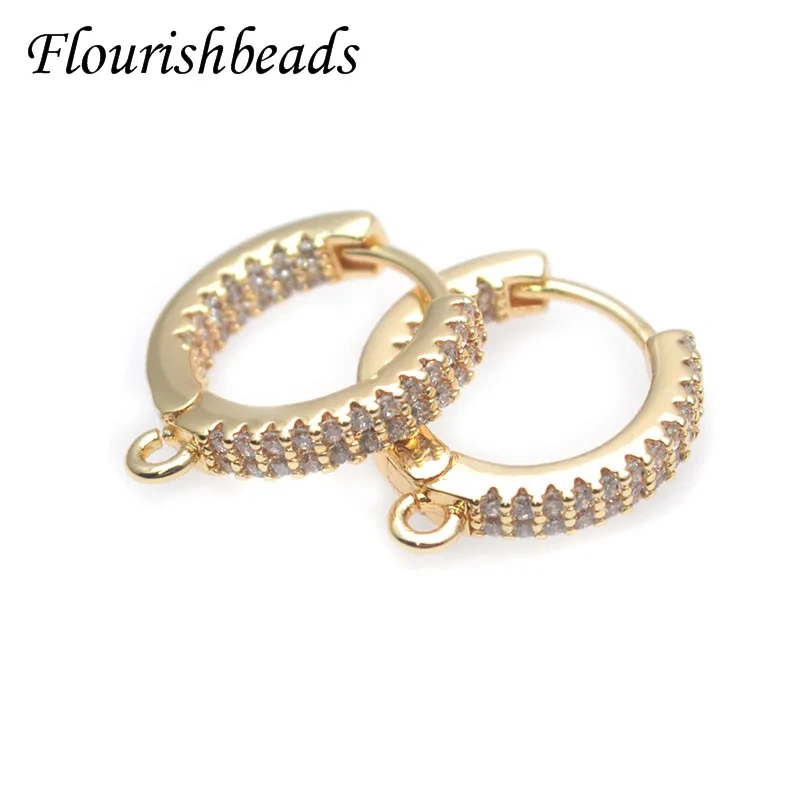 15x15mm Beautiful Design Real Gold Plated Nickel Free Round Shape Earring Hooks Quality Jewelry Findings 20pcs/lot