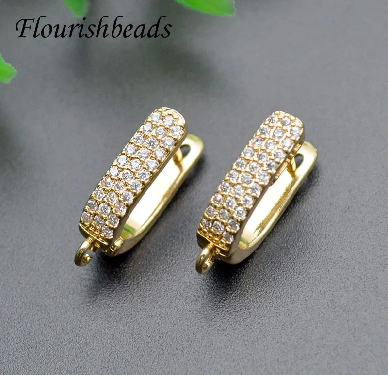 30pcs High Quality Multiple Rows Rhinestones Beads Paved Nickel Free Earring Hooks for DIY Jewelry Making Supplier