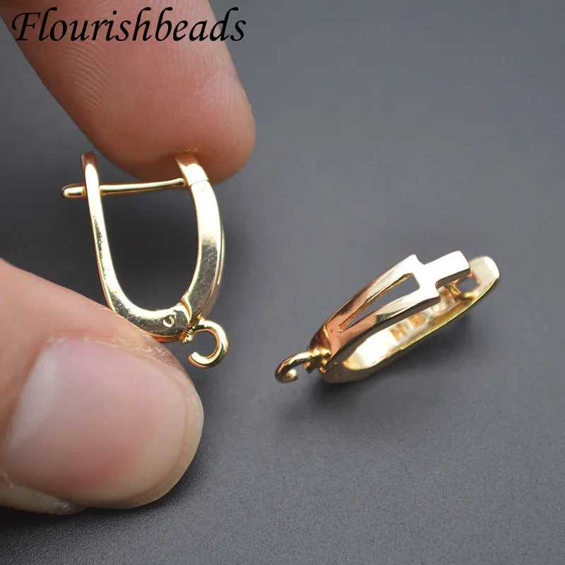 30pcs/lot Copper Brass Gold Plated Metal Earring Hooks Accessories for DIY Women Handmade Tassle Crystal Earrings