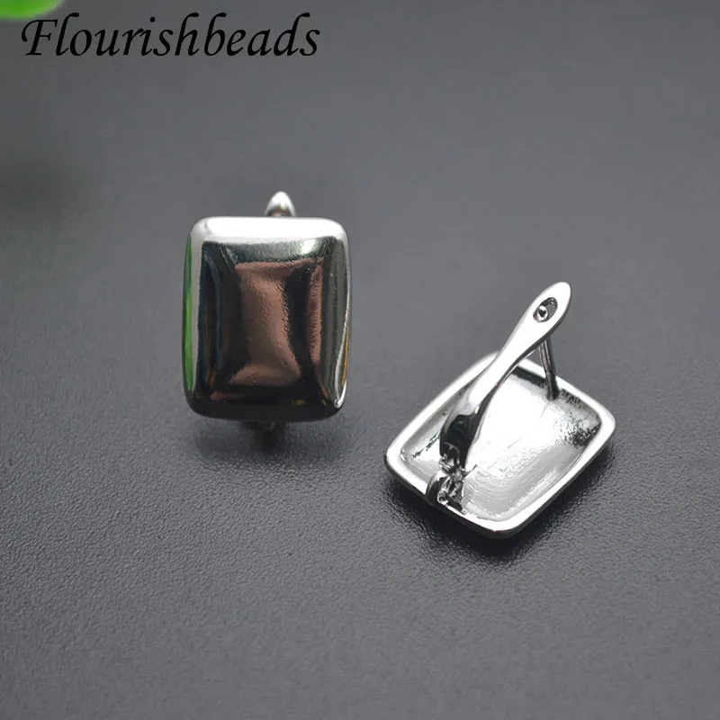 New Design Square Shape Smooth Earring Hooks Clasp Accessories Ear Buckle Earrings for  Women Jewelry Findings