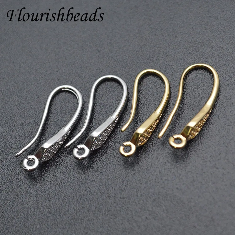 Nickle Free Rhodium Color CZ Beads Setting Rhombus Shape Metal Earring Hooks DIY for Jewelry Findings 30pc/lot