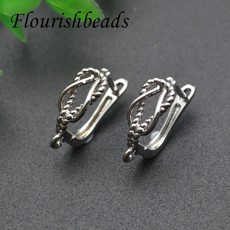 New Design Rhodium Color Hollow Out Earring Hooks jewelry findings parts 30pcs/lot