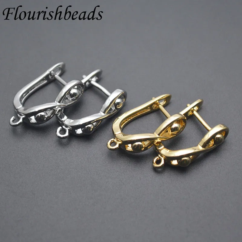 18k Gold Plated Earring Hooks Plain Ear Wire Clasp for DIY Handmade Dangle Earrings Jewelry Making Accessories 30pcs/lot
