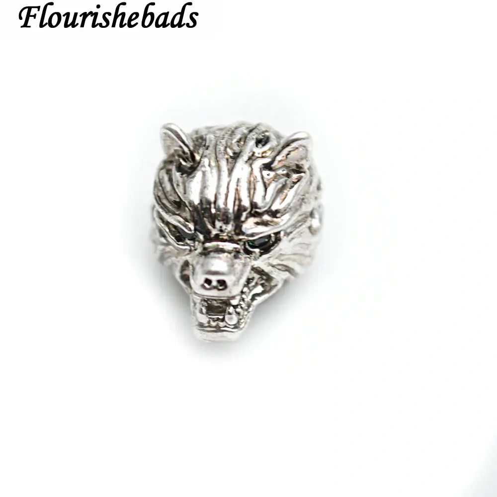 Anti-rust New Design 10x14mm Metal Copper Leopard Head Spacer Loose Beads Bracelet Charms Fit Jewelry Making