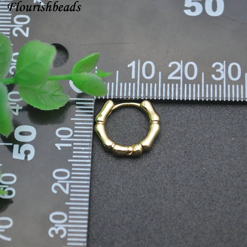 Fashion Punk Gold Silver Color Bamboo Hoop Earrings Small Round Circle Earring for Women Geometric Hip Hop Party Jewelry