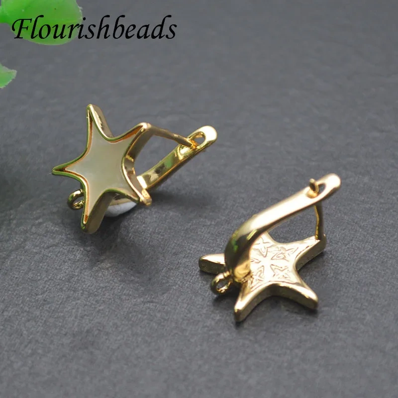 Natural MOP Shell Five Star Shape Earring Hooks Clasp for Women DIY High Quality Earrings Making Accessories