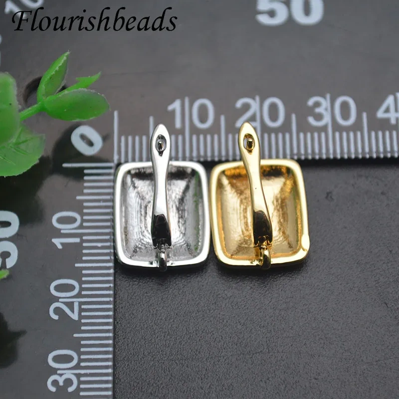 New Design Square Shape Smooth Earring Hooks Clasp Accessories Ear Buckle Earrings for  Women Jewelry Findings