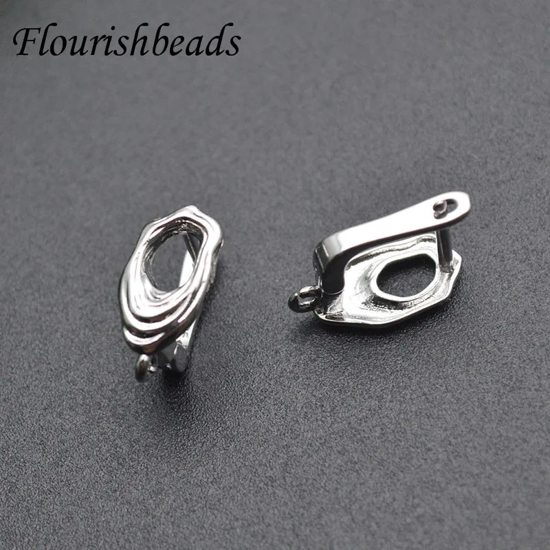 Oval Hollow Gold Rhodium Plated Nickle Free Anti Rust Earring Hooks Handmade DIY for Jewelry Making Supplier 30pcs