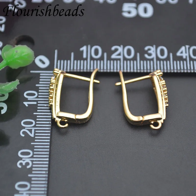 New Arrived 18k Gold Plated Women Handmade DIY Earring Accessories Copper Earring Hooks Clasp Supplies 30pcs/lot