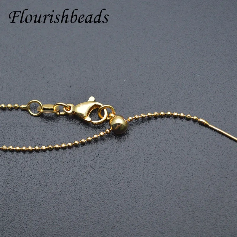 30pcs Real Gold Plating Ball Beads Chains Accessories for Necklaces DIY Jewelry Making Findings