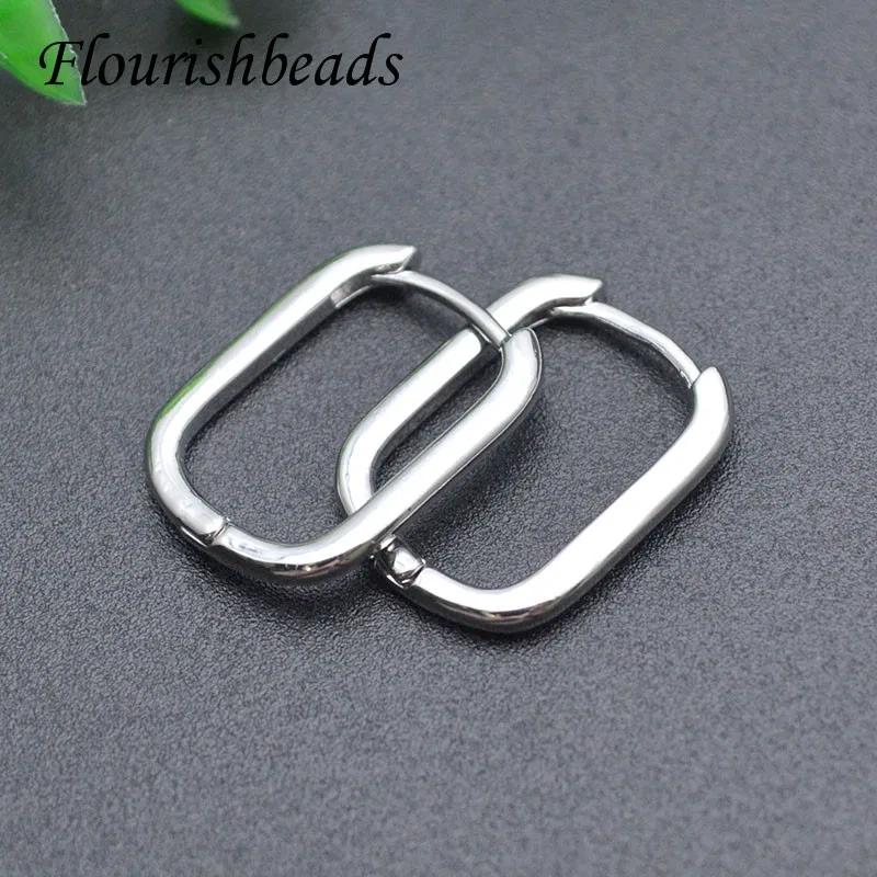 Wholesale 30pcs/lot Nickel Free Gold Silver Color U Shape Earrings Hoop for Women Fashion Jewelry 17x20mm