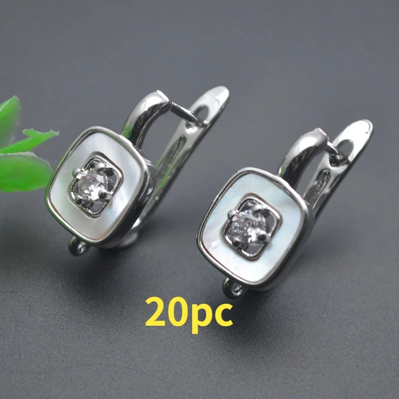 New Arrived High Quality Gold Color MOP Shell Paved CZ Beads Earring Hooks Clasp for Women Handmade Jewelry Accessories